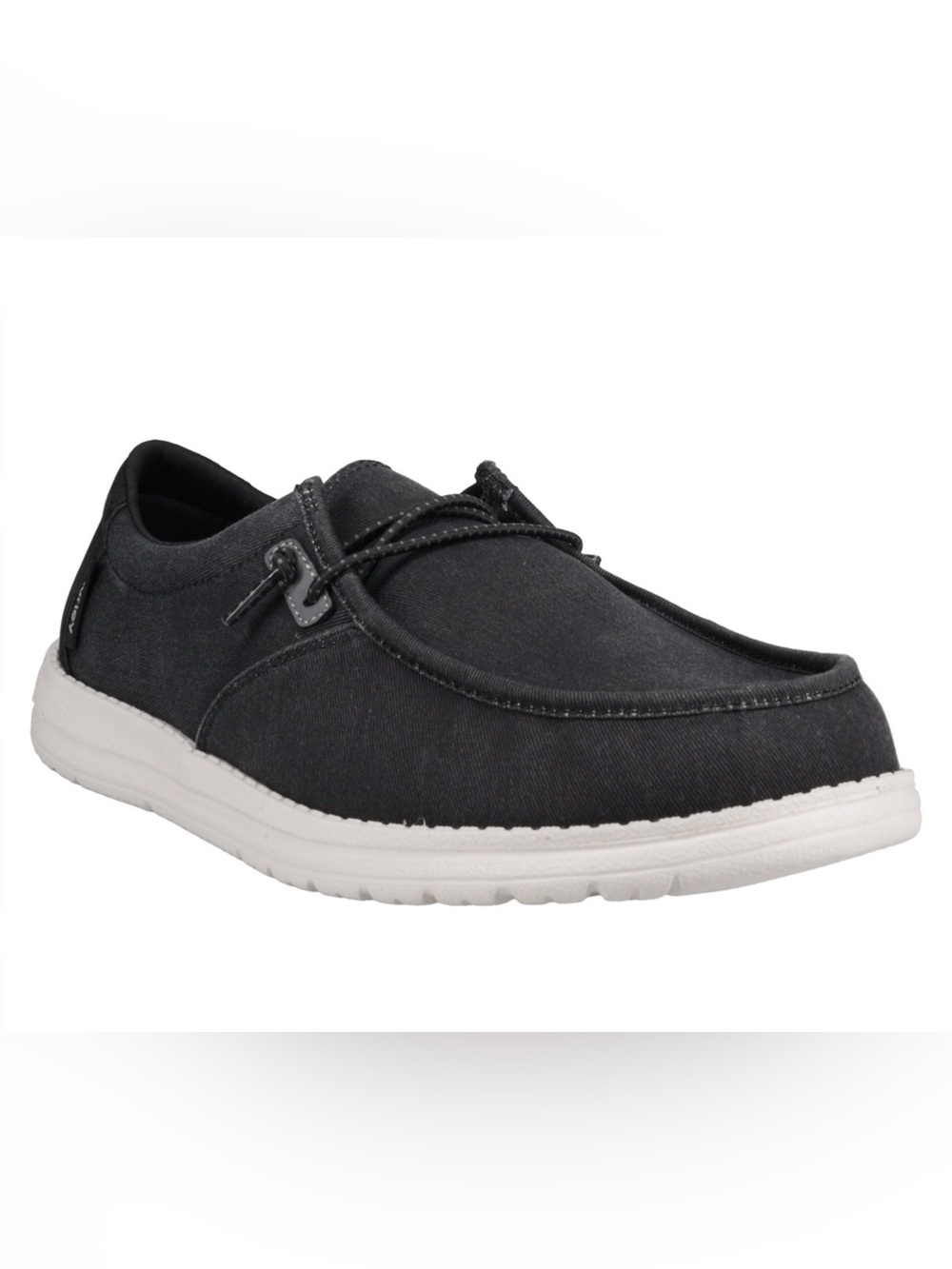 Hurley Men's Black Canvas Slip-On Loafer with White Sole
